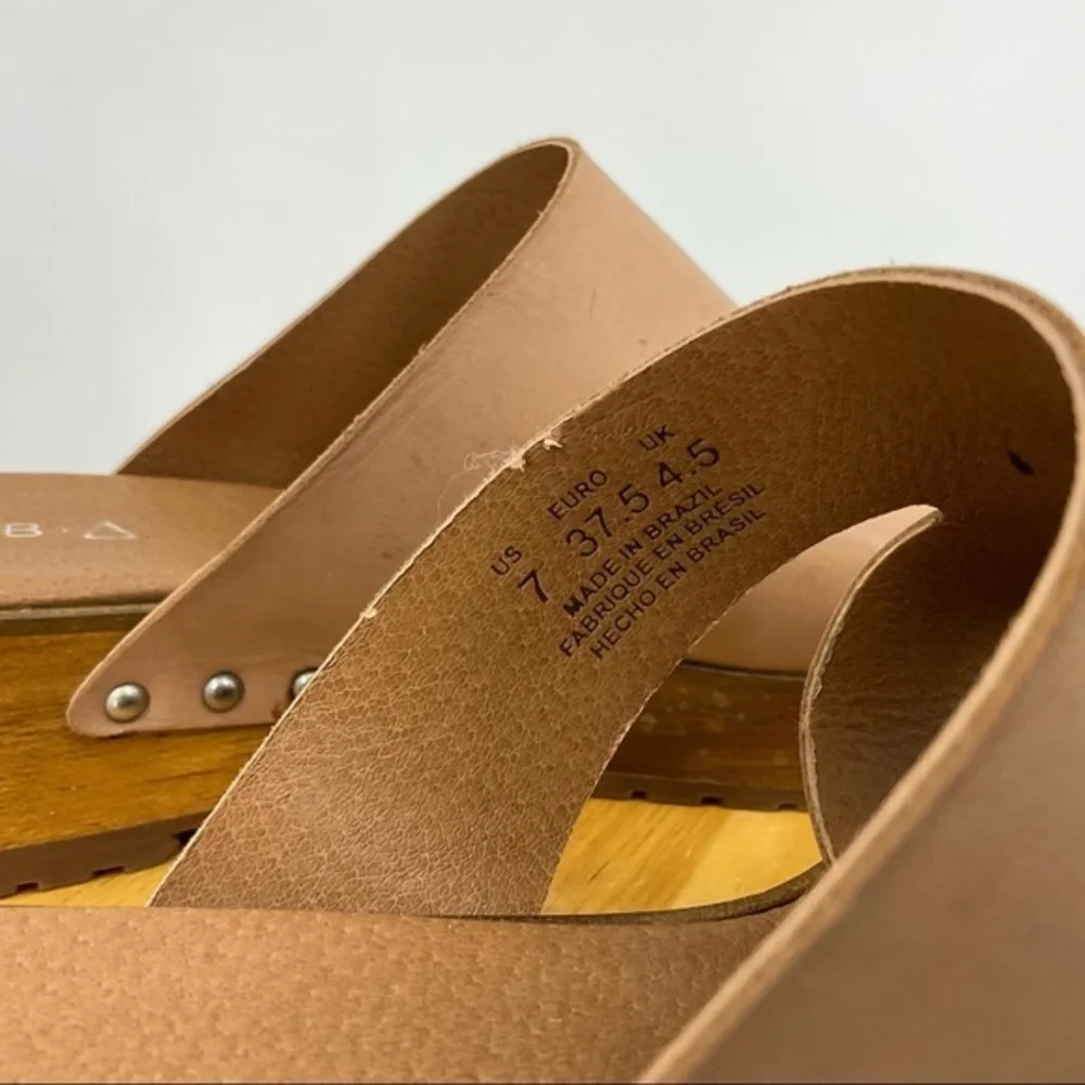 KDB Kelsi dagger leather wood platform sandal 7